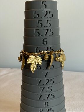 Korea Gold Leaf Bell Charm Bracelet
